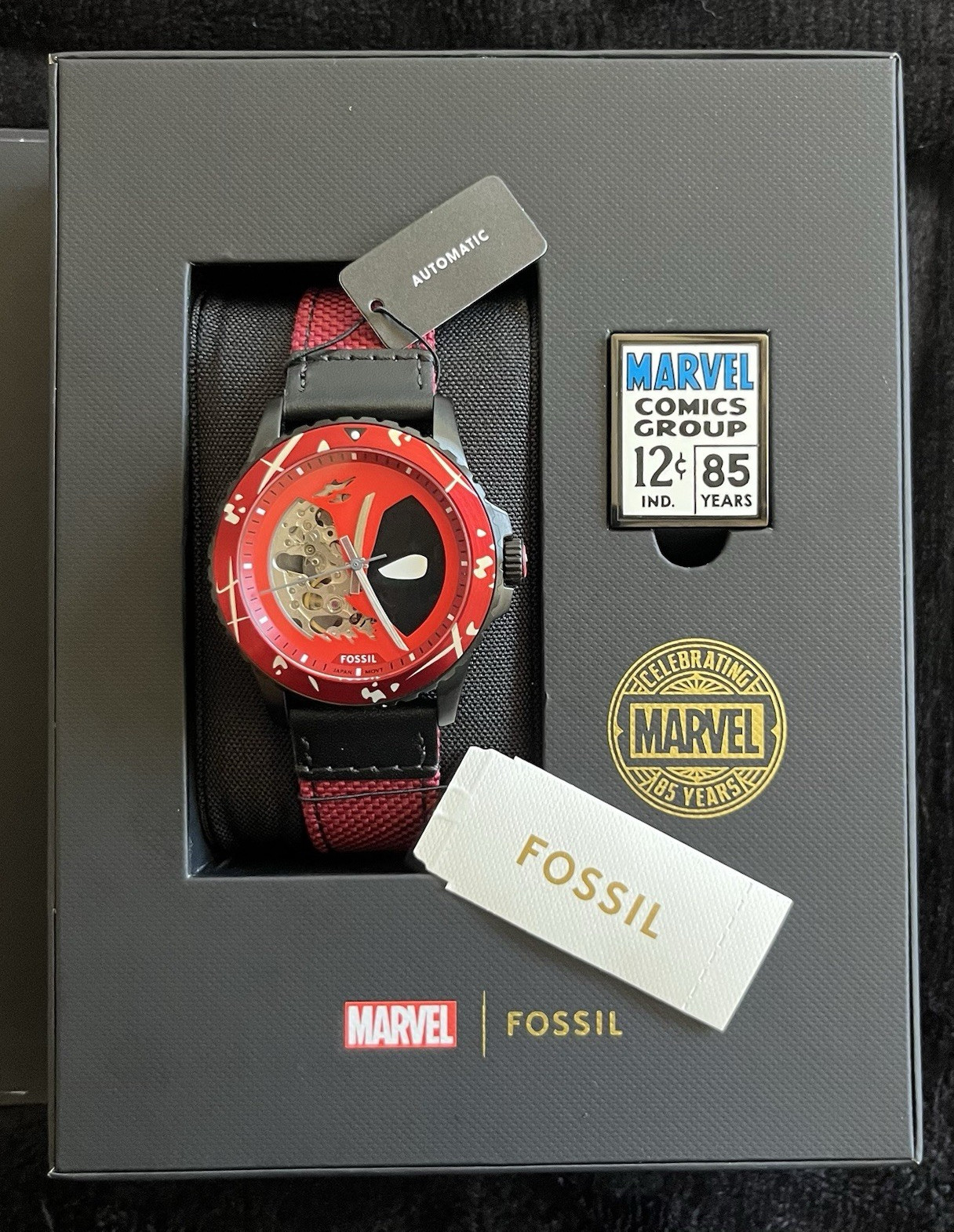 Fossil x Marvel Deadpool Automatic Limited Edition w/ Box & Papers