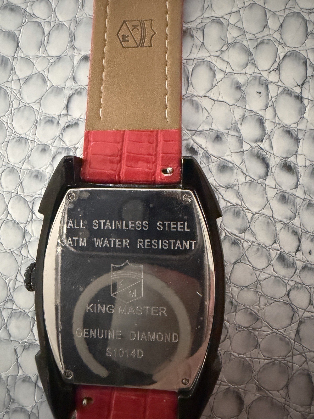 King Master Rounded Burgundy Reptile Diamond Watch