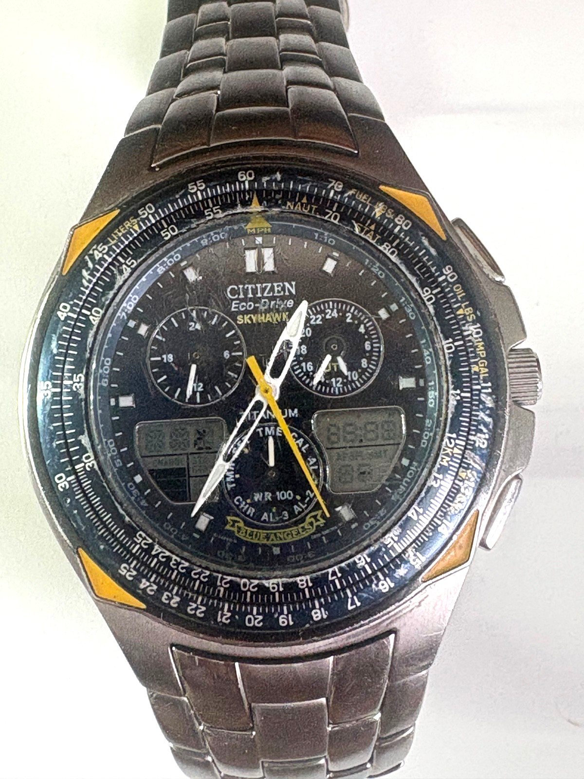 Citizen Eco-Drive Skyhawk Blue Angels Titanium C650 – See Description Below