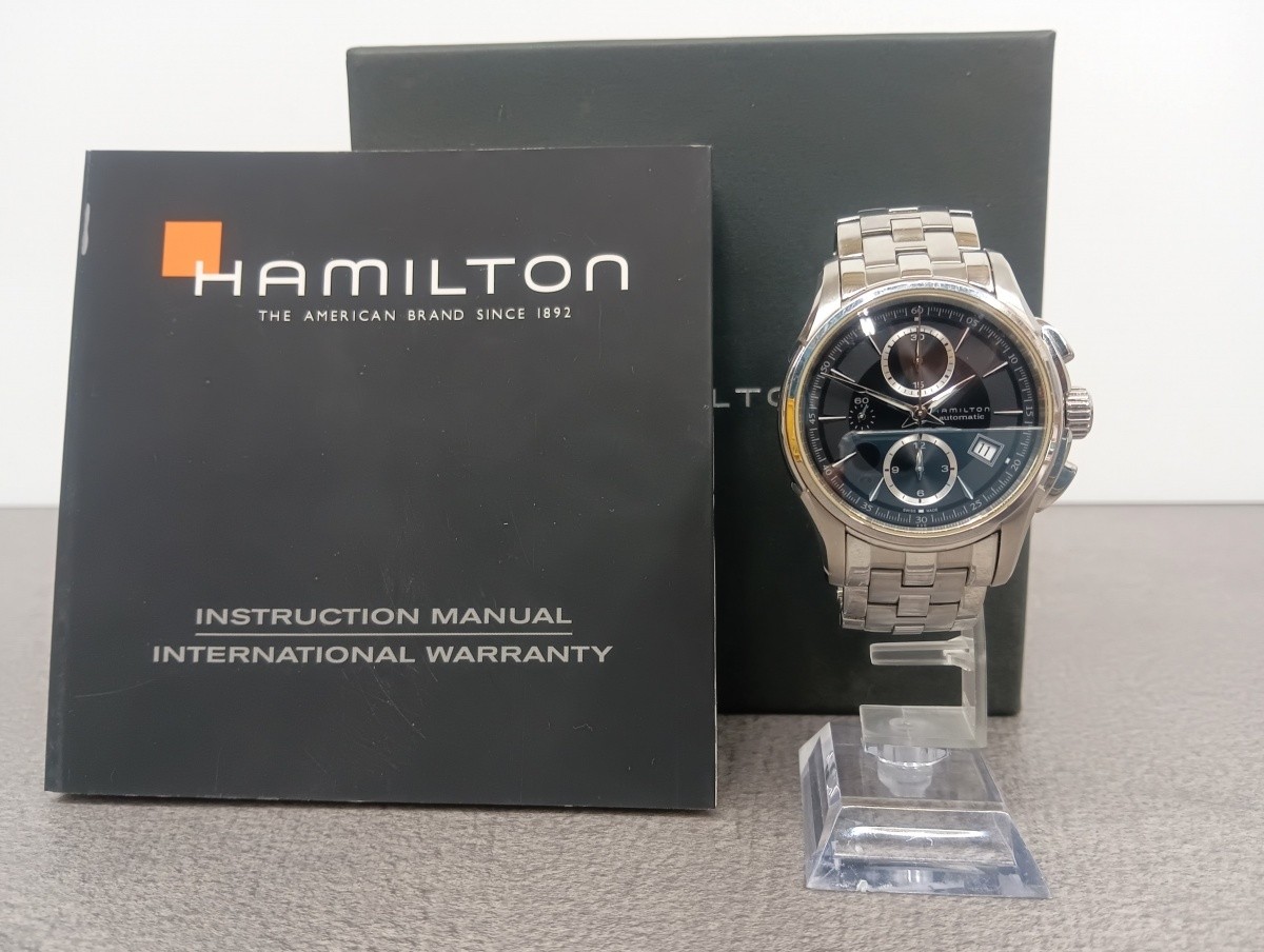 Hamilton Jazzmaster H326160 Automatic Watch Black Dial Box Instruction Auth