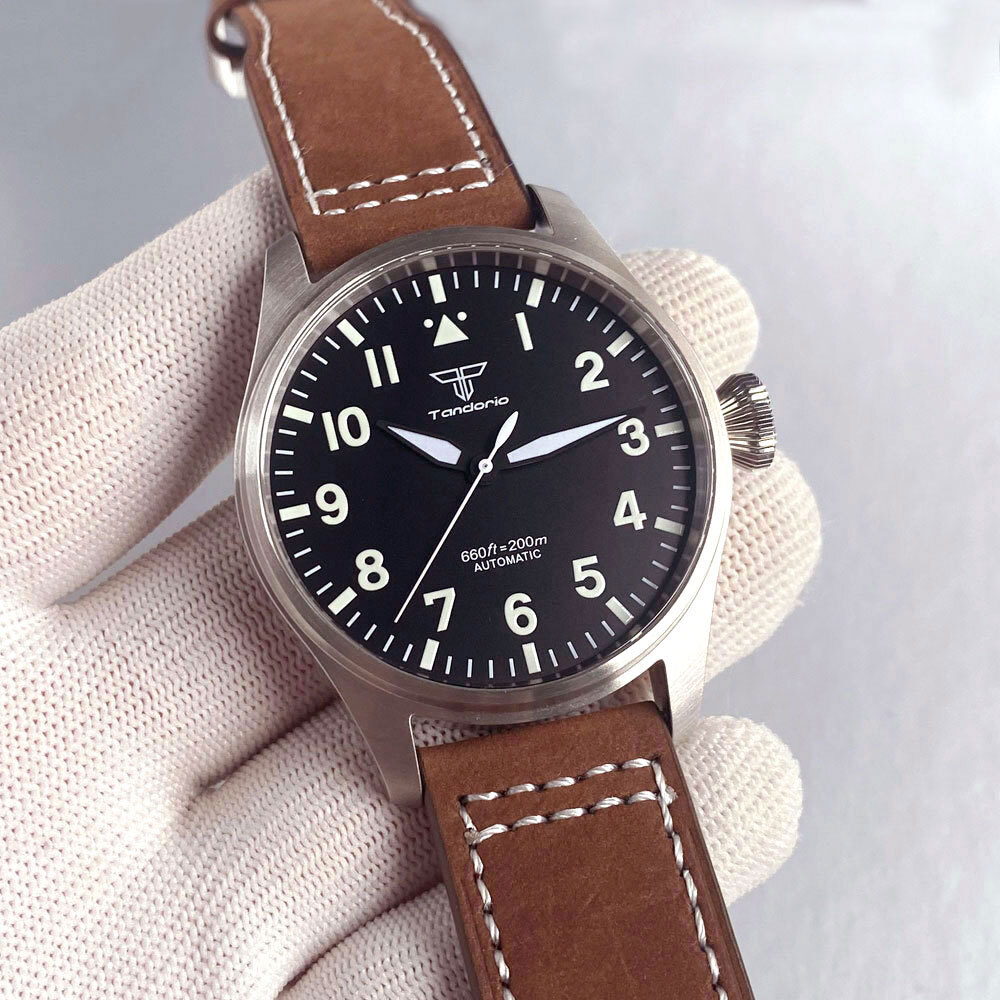 Luxury Tandorio 20ATM Diver Pilot 43mm NH35 PT5000 Automatic Men Watch Sapphire