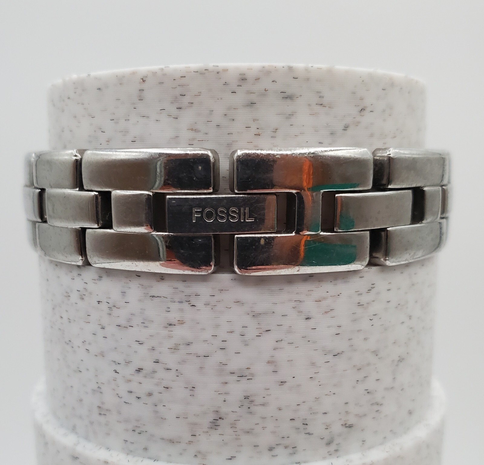 Fossil F2 Womens Watch 6.5in Silver Tone Crystal Band NEEDS BATTERY READ