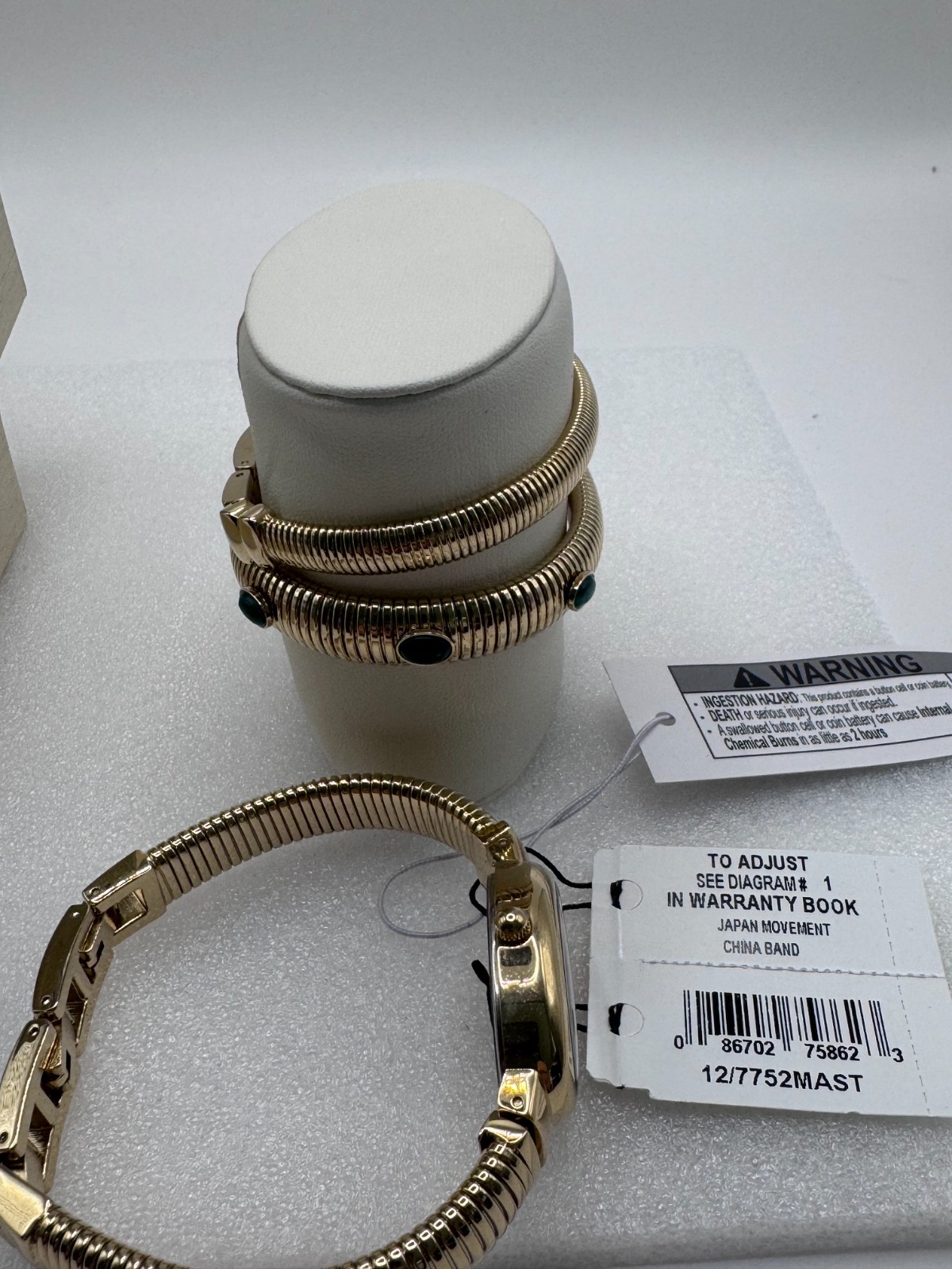 Anne Klein New York Ladies Green Malachite Bracelet And Watch Set / 12/7752MAST