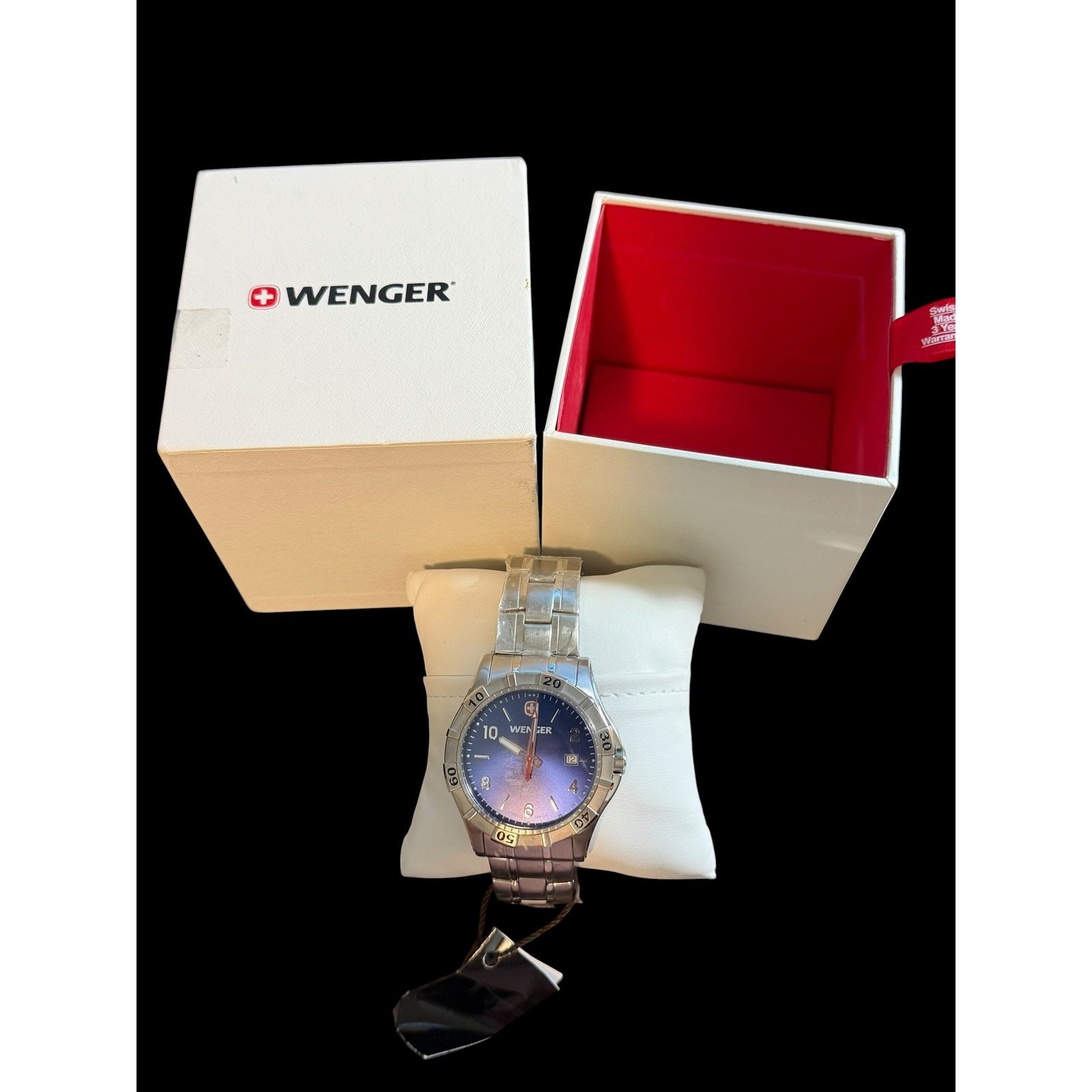 Wenger Swiss Military Men’s Watch Blue Dial Stainless Steel Bracelet Quartz NEW