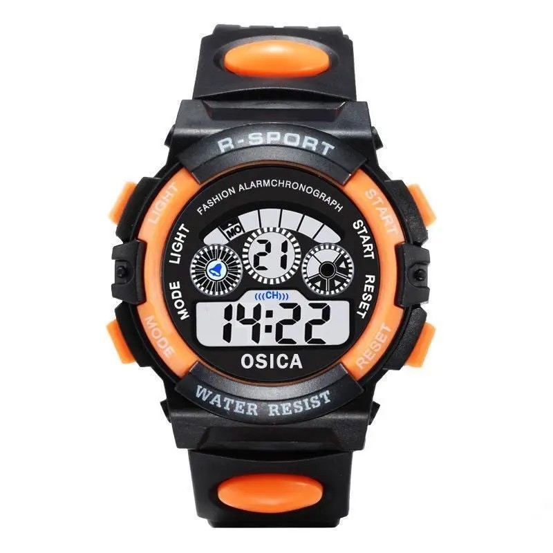 Kids LED Digital Watch Colorful Waterproof Alarm watch Boys Girls Luminous Wrist