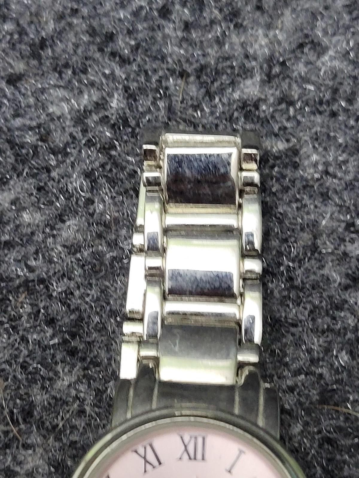 FMD Silver Tone Roman Numeral Watch Womens Japan Quartz Stainless Steel Band