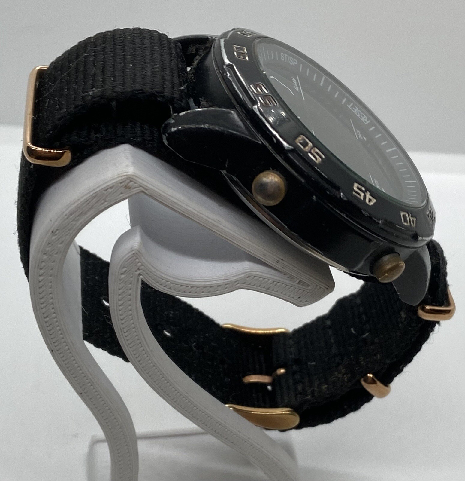 Kenneth Cole Unlisted Mens Digital Watch New Battery Backlit Date Timer Canvas