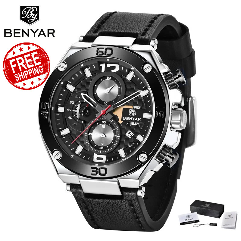 BENYAR 5151 Men’s Quartz Chronograph Watch 30M Waterproof Multifunction