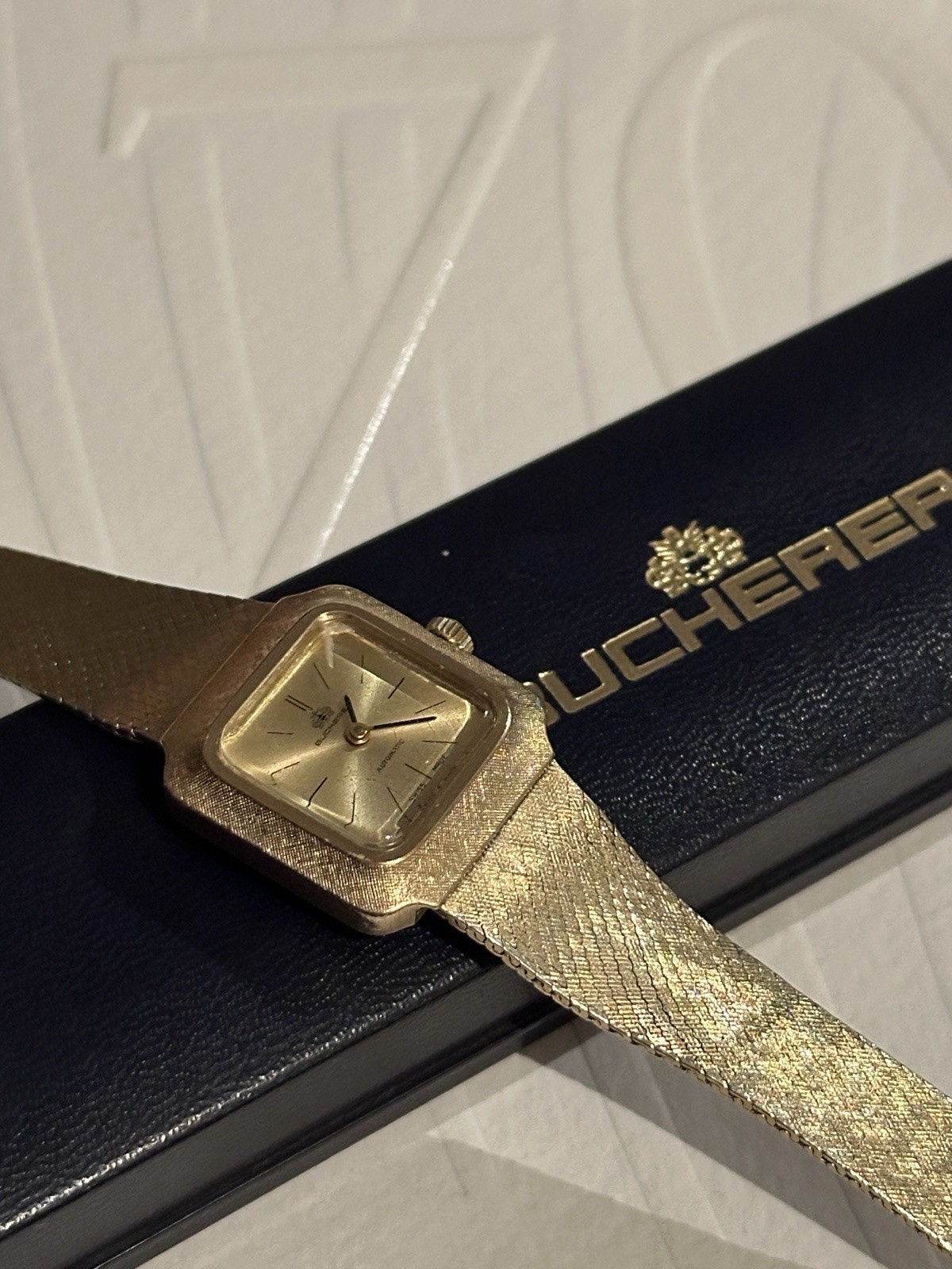 Rare Bucherer 21mm Gold Filled Milanese Bracelet Automatic Vintage Watch Runs