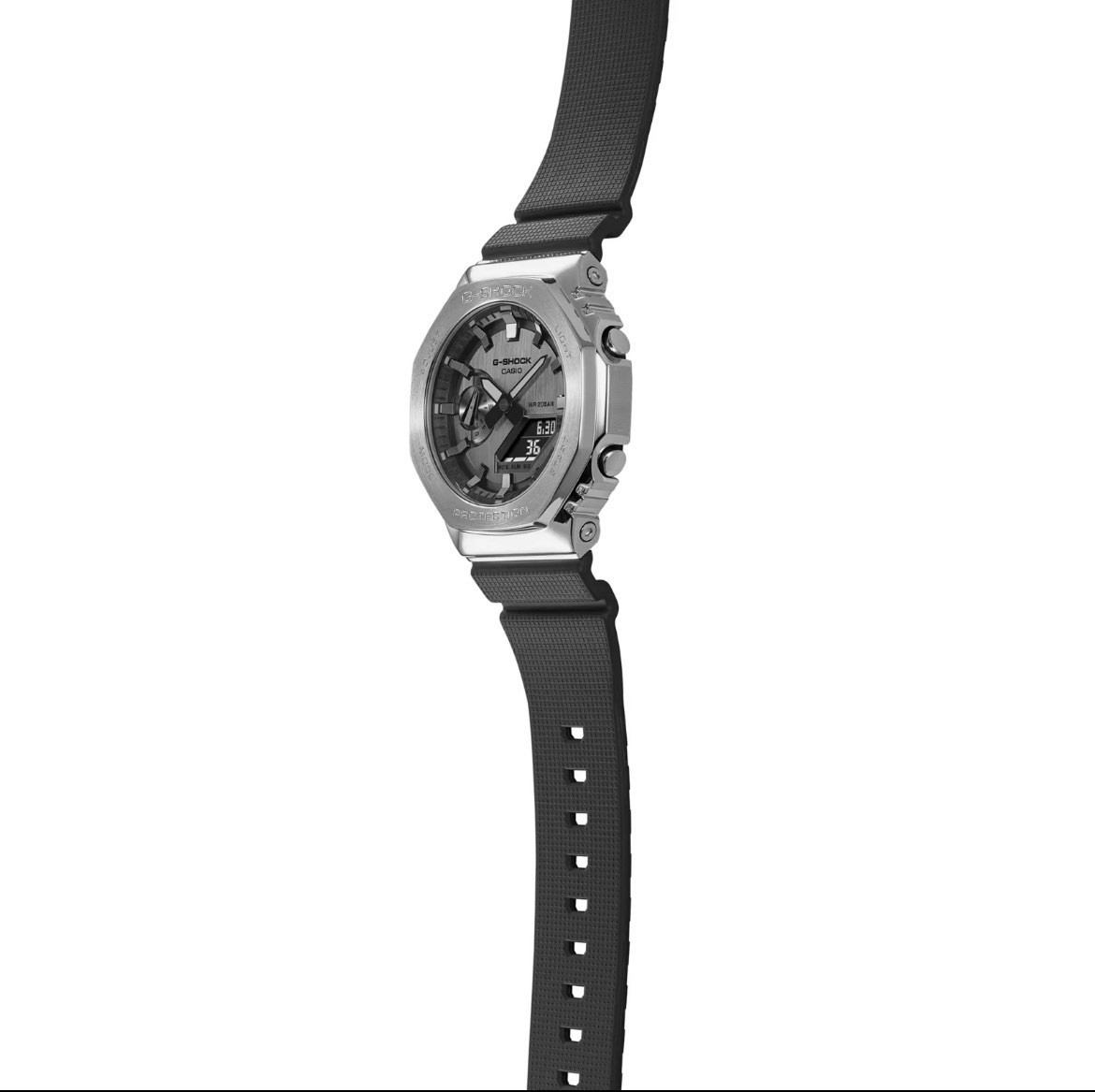*BRAND NEW* Casio G-Shock Steel Silver-tone Dial Resin Men’s Watch GM2100-1ASW