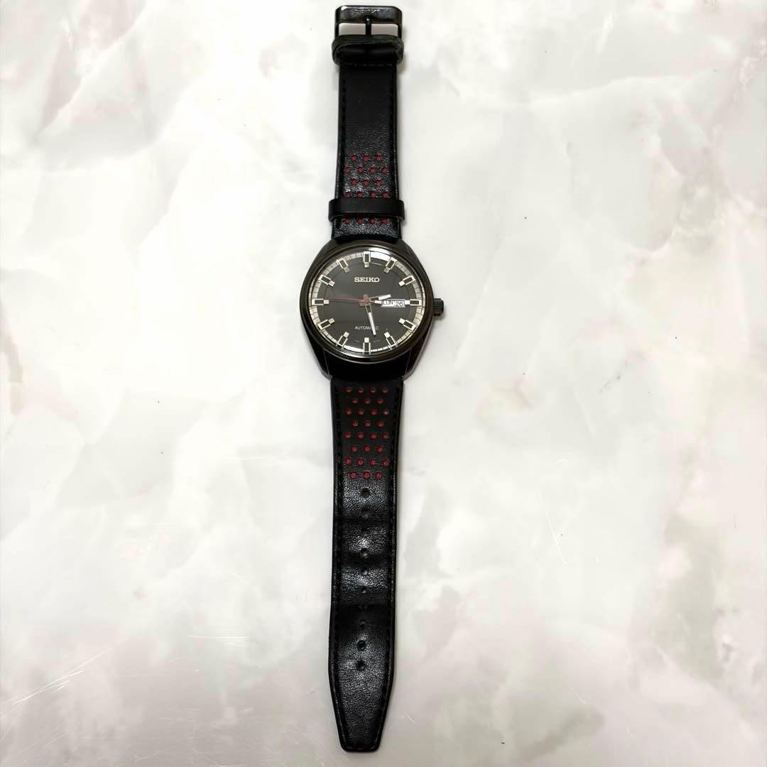 SEIKO SNKN45K1 Recraft Automatic Watch Transparent Back Genuine Leather Strap Bl
