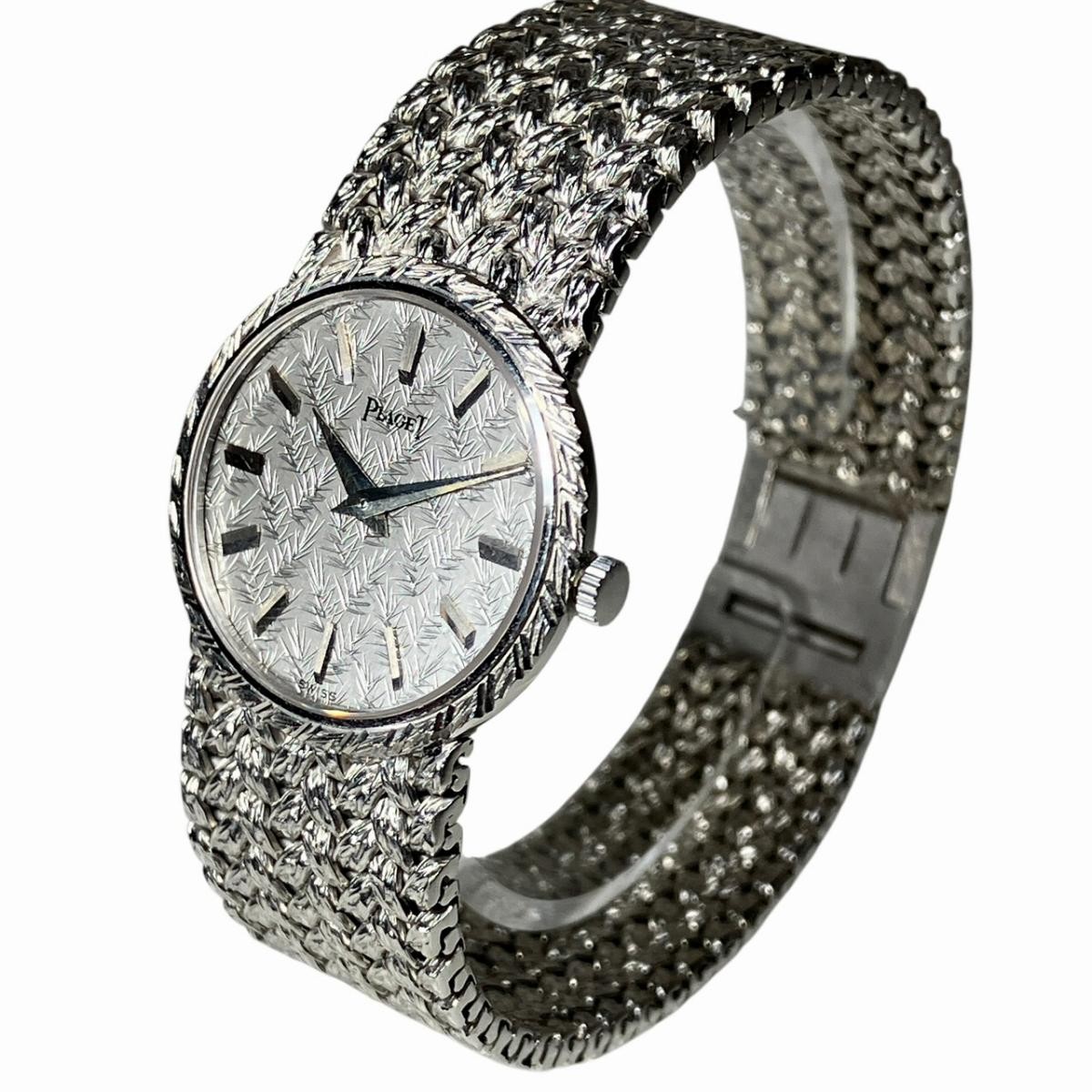 PIAGET Watches 66.4g K18WG Hand Winding SilverDIAL 924D2 Free shipping Used