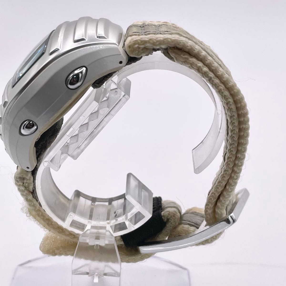 SEIKO Alba Spoon LED Quartz Watch Silver White Y2K Digital Japan