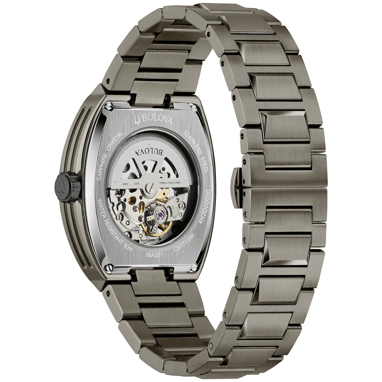 Bulova Maquina 98A321 Automatic Green Skeleton Dial Stainless Steel Men’s Watch