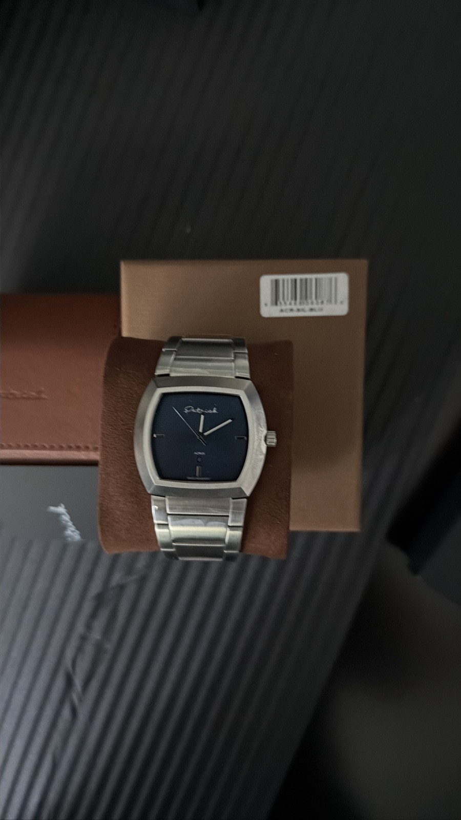 Patrick Veloreum Men’s Automatic Watch Blue Dial Steel Band With Box