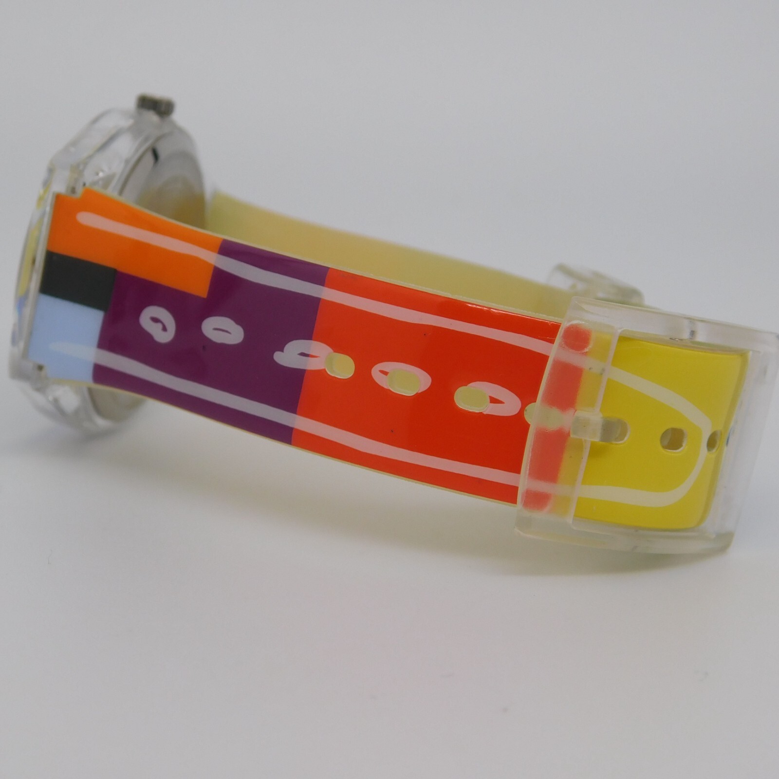 Clear Plastic Case Multicolor Quartz Analog Women’s Watch New Battery