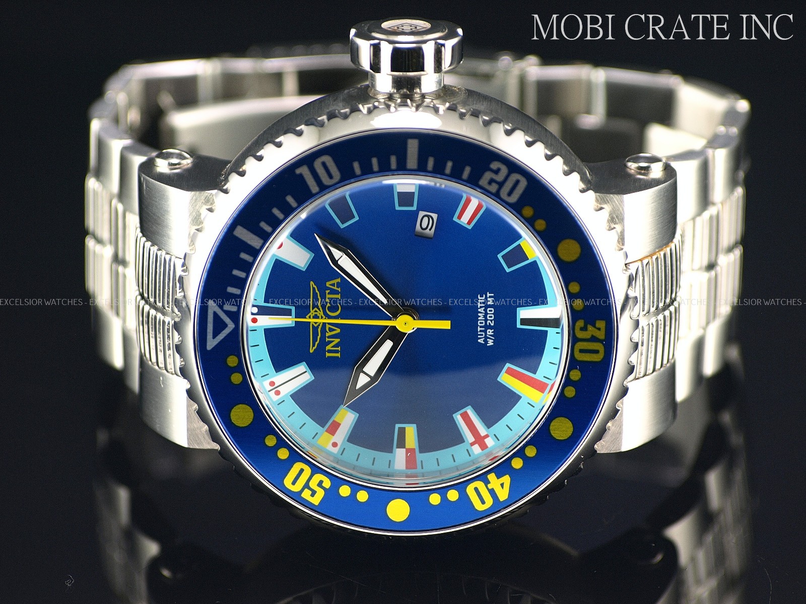Rare Invicta Men’s 52mm Pro Diver NH35A AUTOMATIC Blue Dial SS 500m Watch