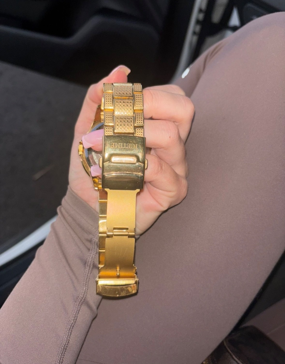 Men’s watch, gold plated, diamonds from Icetime
