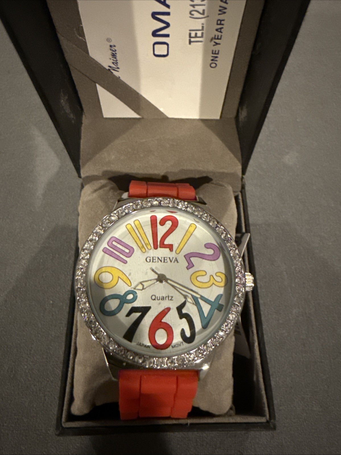 Geneva Quartz Watch Red Rubber Band Brand New Never Worn! No battery.