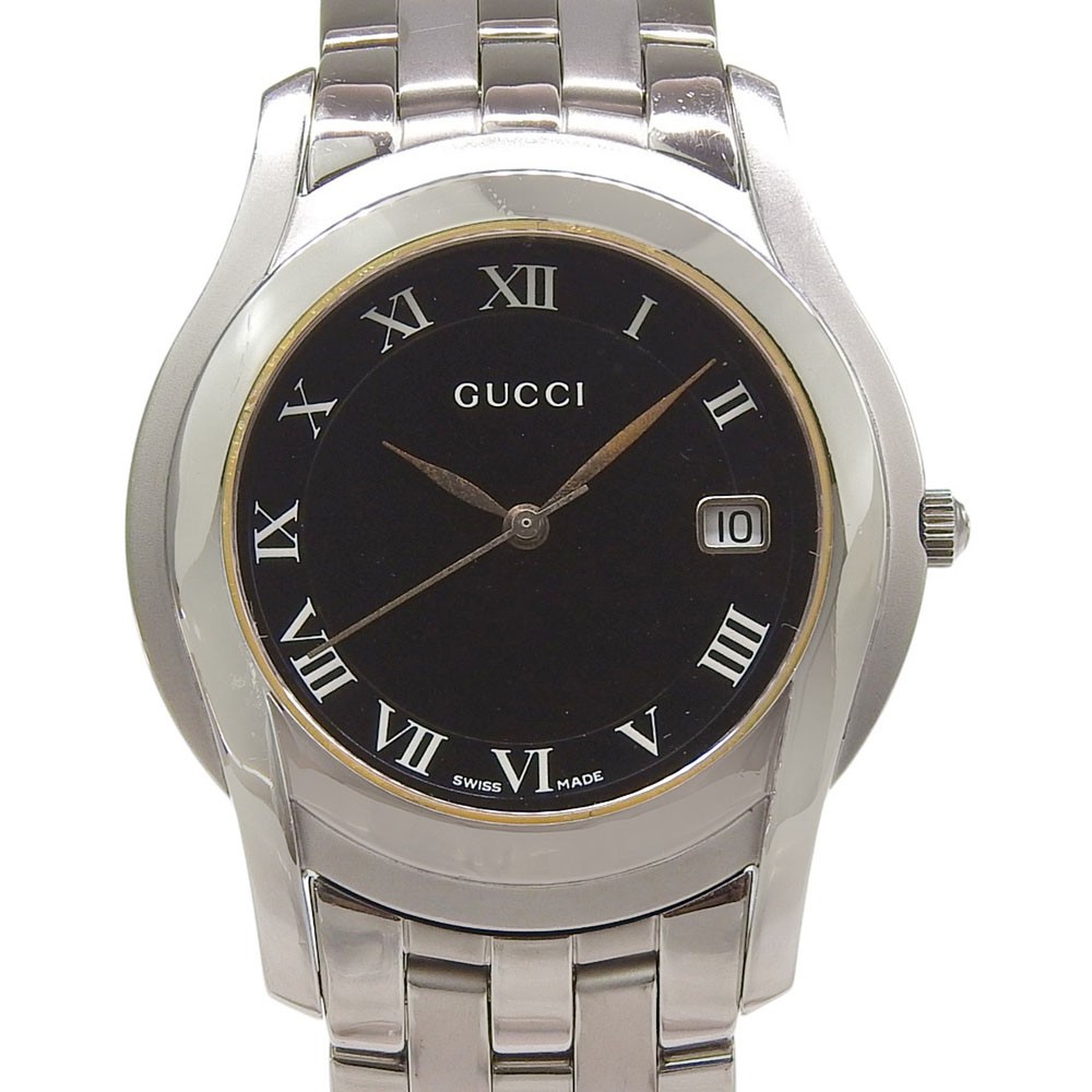 GUCCI G class Watches 5500M blackDial Stainless Steel Quartz Analog displa…