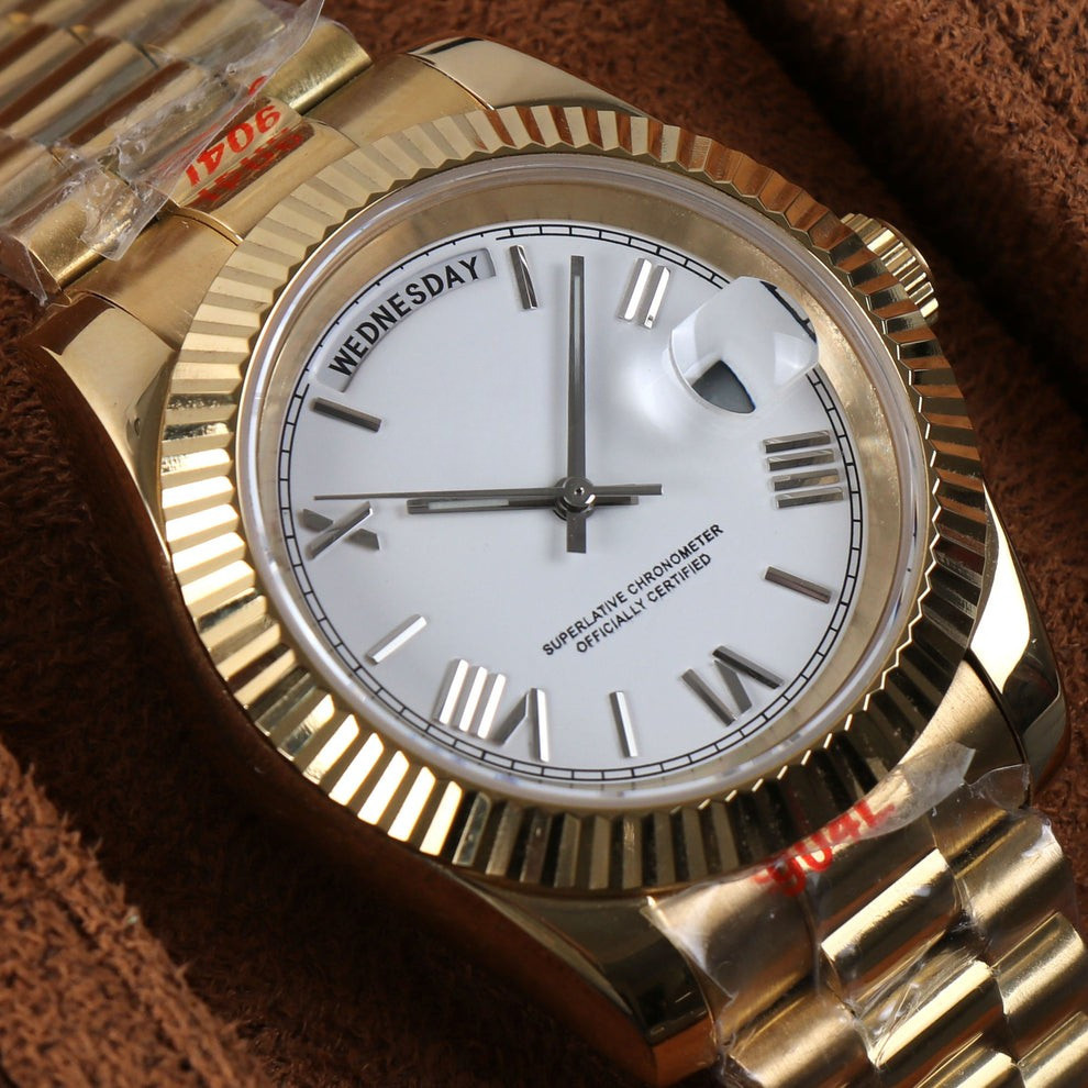Custom Built Gold Day-Date NH36 Automatic 40mm President Style