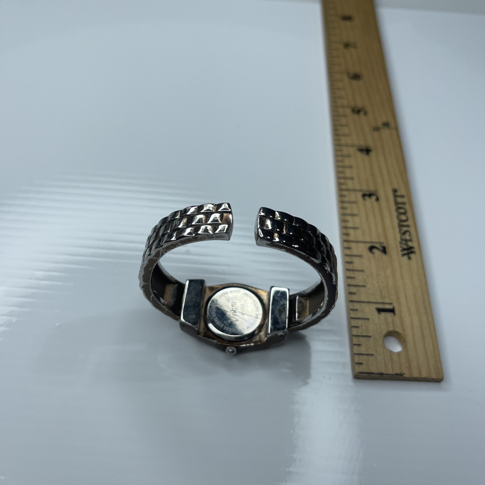 F Vivani K1022 Accutime Japan Brown Cuff Retro Stainless Ladies Watch Works