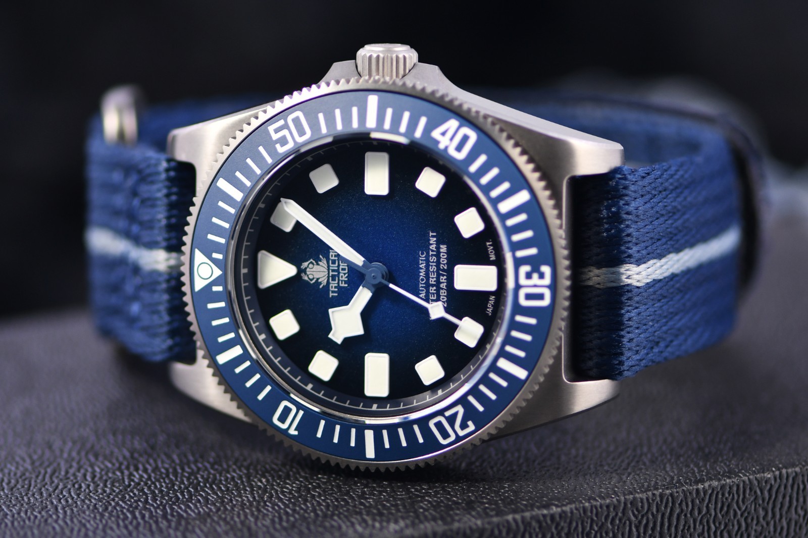 TACTICAL FROG Titanium Ti3 NH35A 200M Diver Automatic Watch BGW9 42mm Nylon