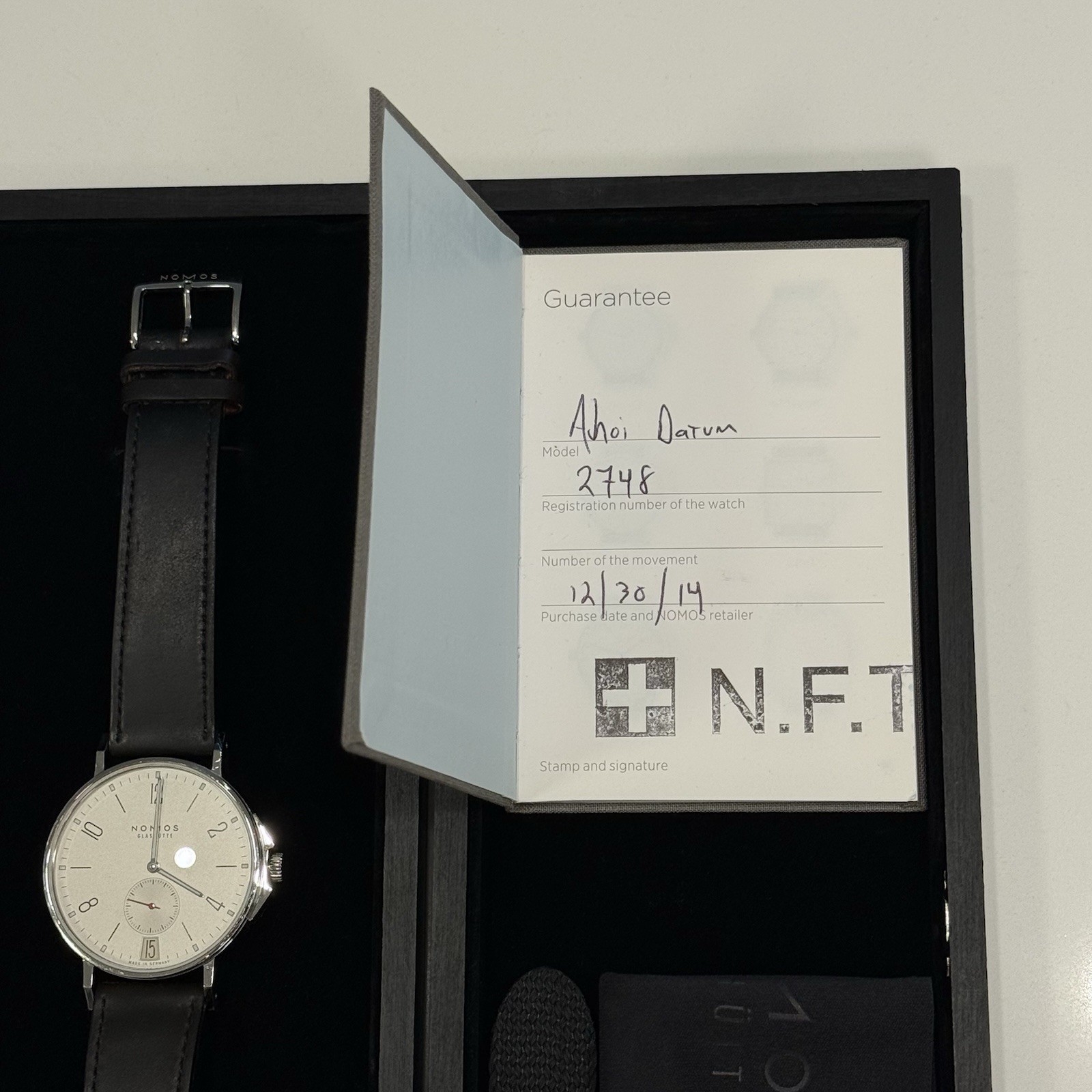 NOMOS Glashütte Ahoi Datum 40mm Automatic Full Set w/ Extra Strap – Ref 551