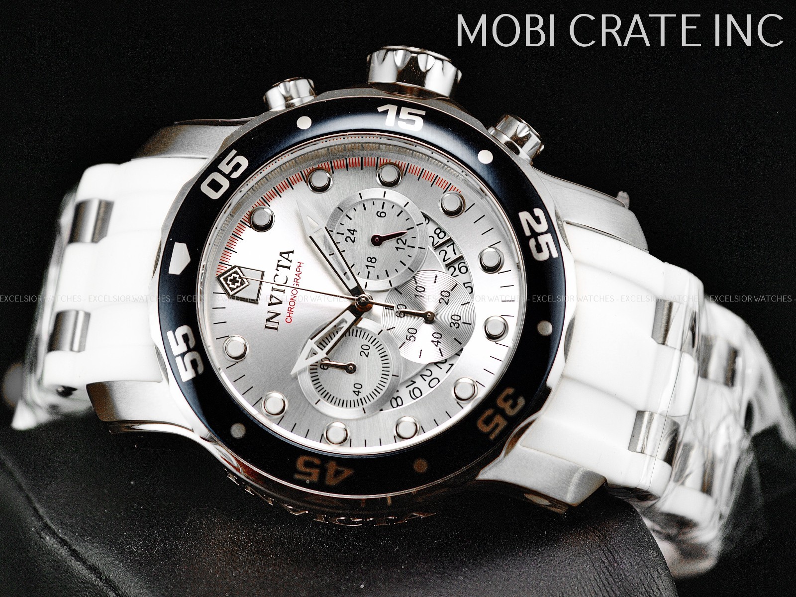 NEW Invicta Men’s 48mm PRO DIVER SCUBA Quartz Chronograph Silver Tone SS Watch