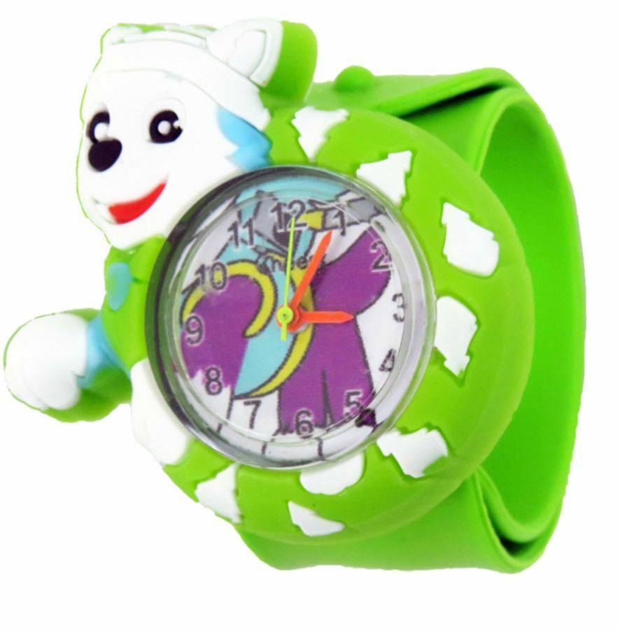 Paw Patrol Everest Green Kids Analogue Wrist Watch Kids Slap On Snap Watch