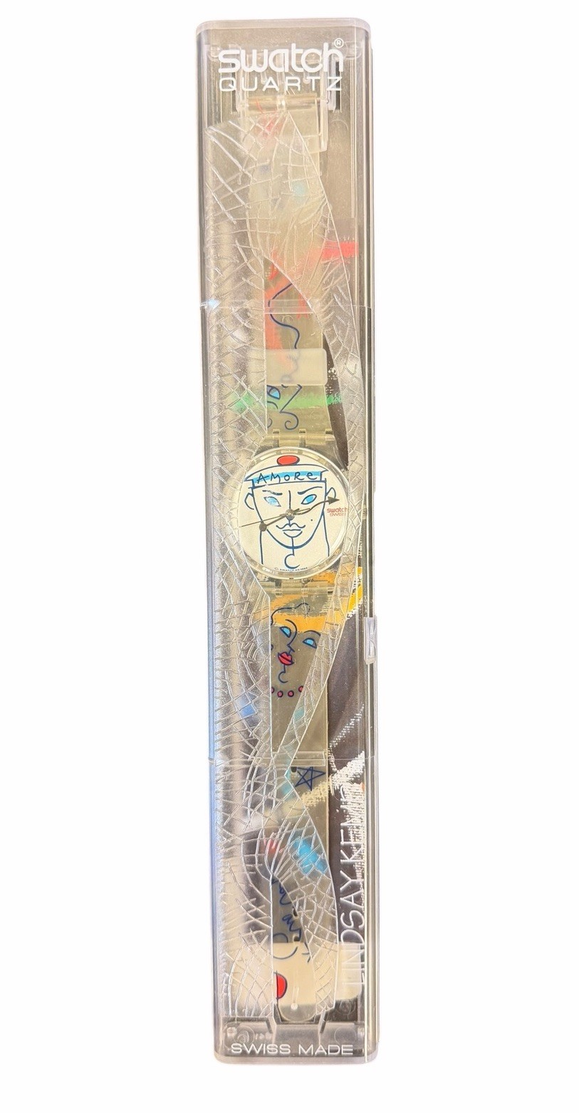 Vintage Swatch Watch Flowers GK207 1995 Standard Gents 34mm Quartz Translucent