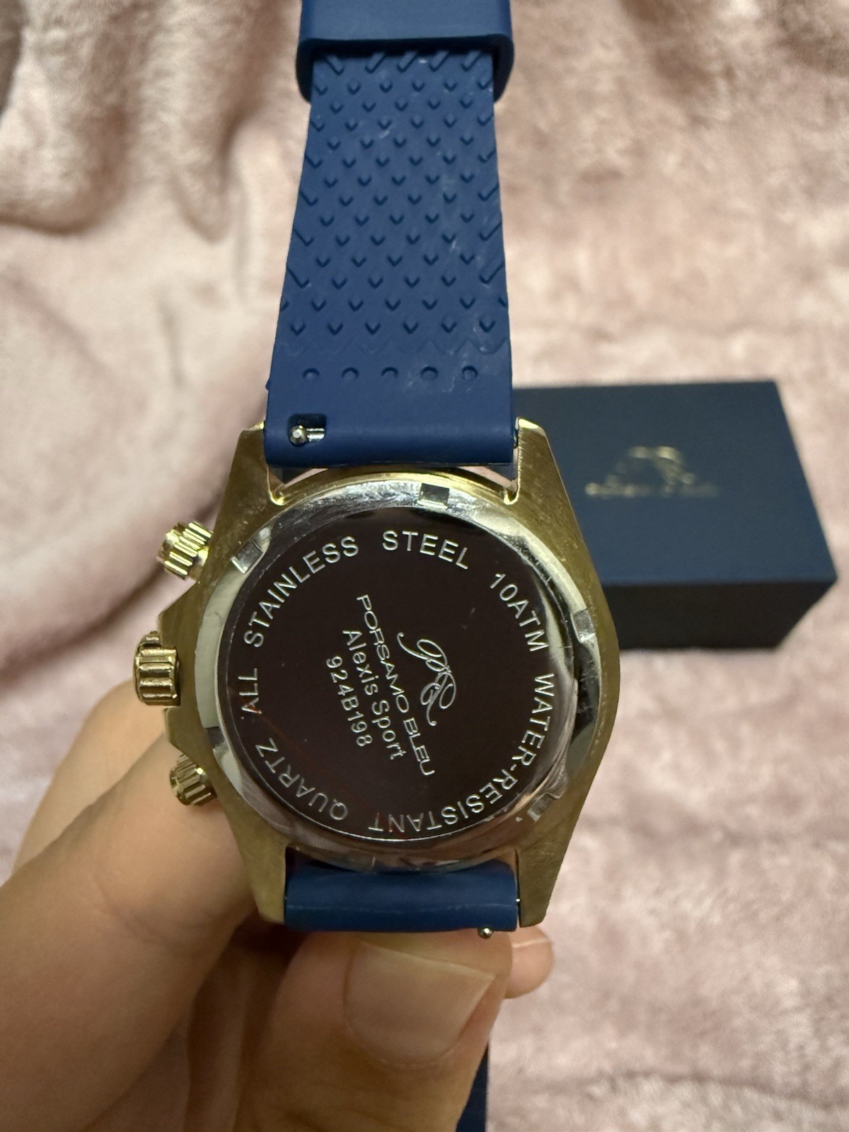 Porsamo Bleu Alexis Sport Watch Gold & Blue Silicone Strap Chronograph 924BALR