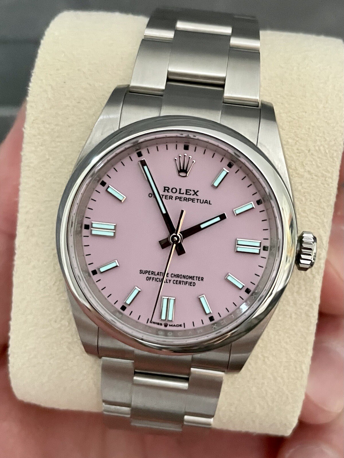Rolex Oyster Perpetual 36mm Candy pink 126000 Box and Papers 2022 Authentic