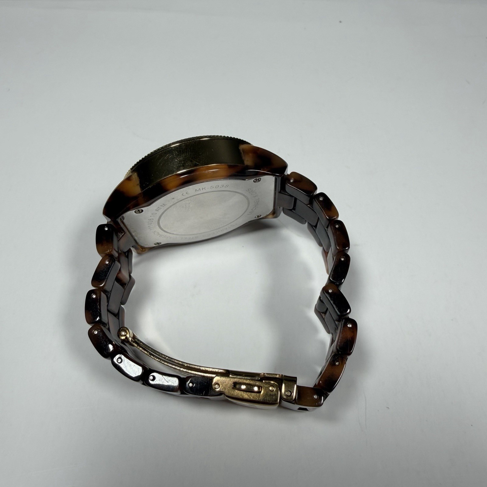 Michael Kors Jet Set MK-5038 Watch Womens 37mm Brown Tortoise Needs Battery