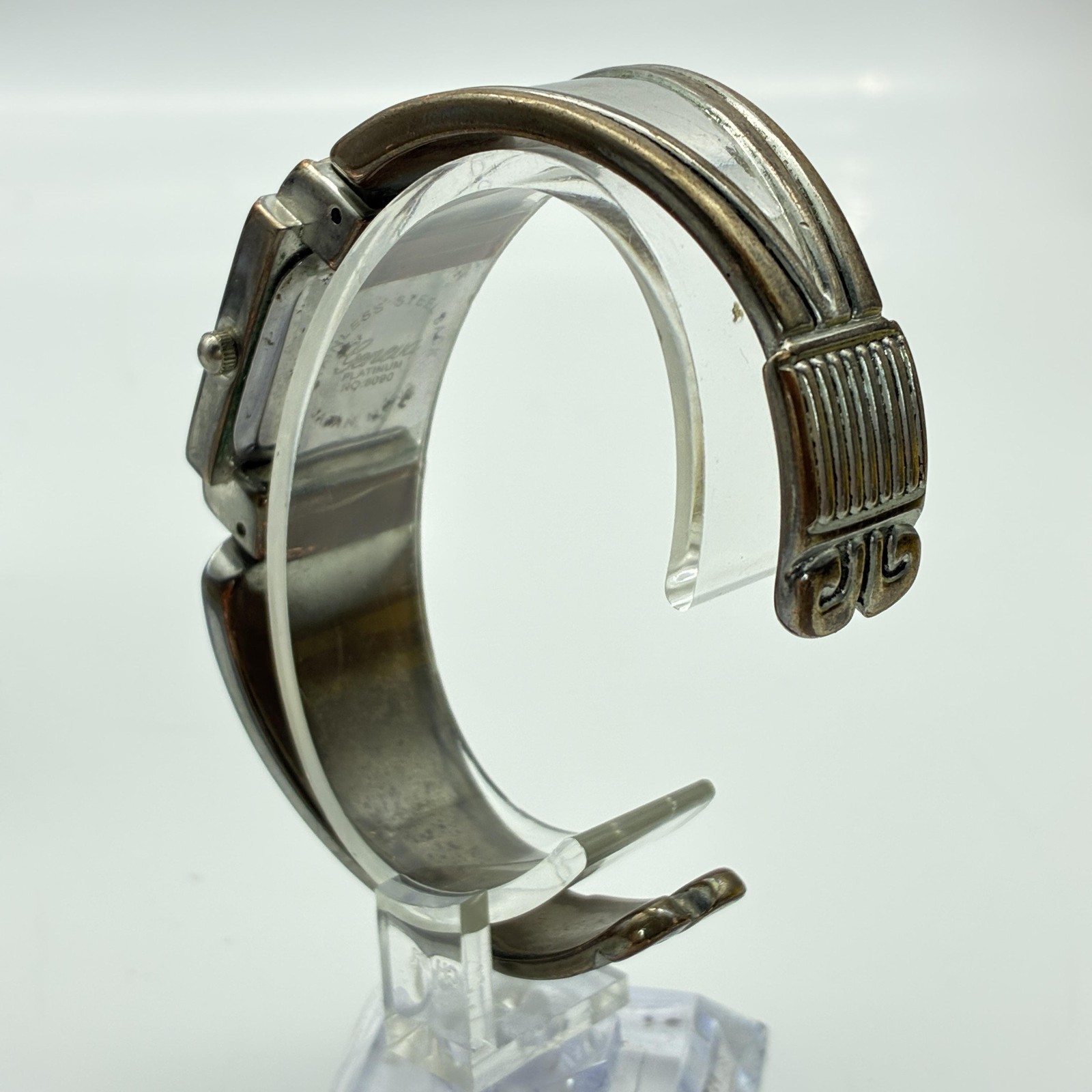 Geneva Watch Silver Dial Roman Numerals Cuff Bracelet Quartz 8090