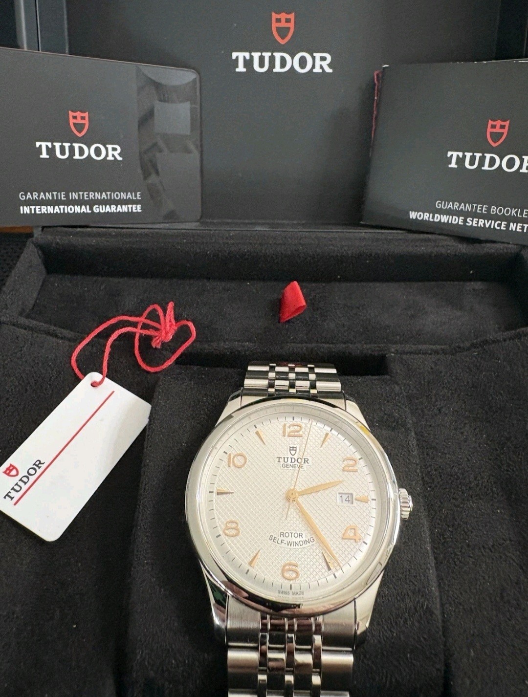 Tudor 1926 41mm Automatic Unworn Full Set Silver Waffle Dial Steel Watch 91650