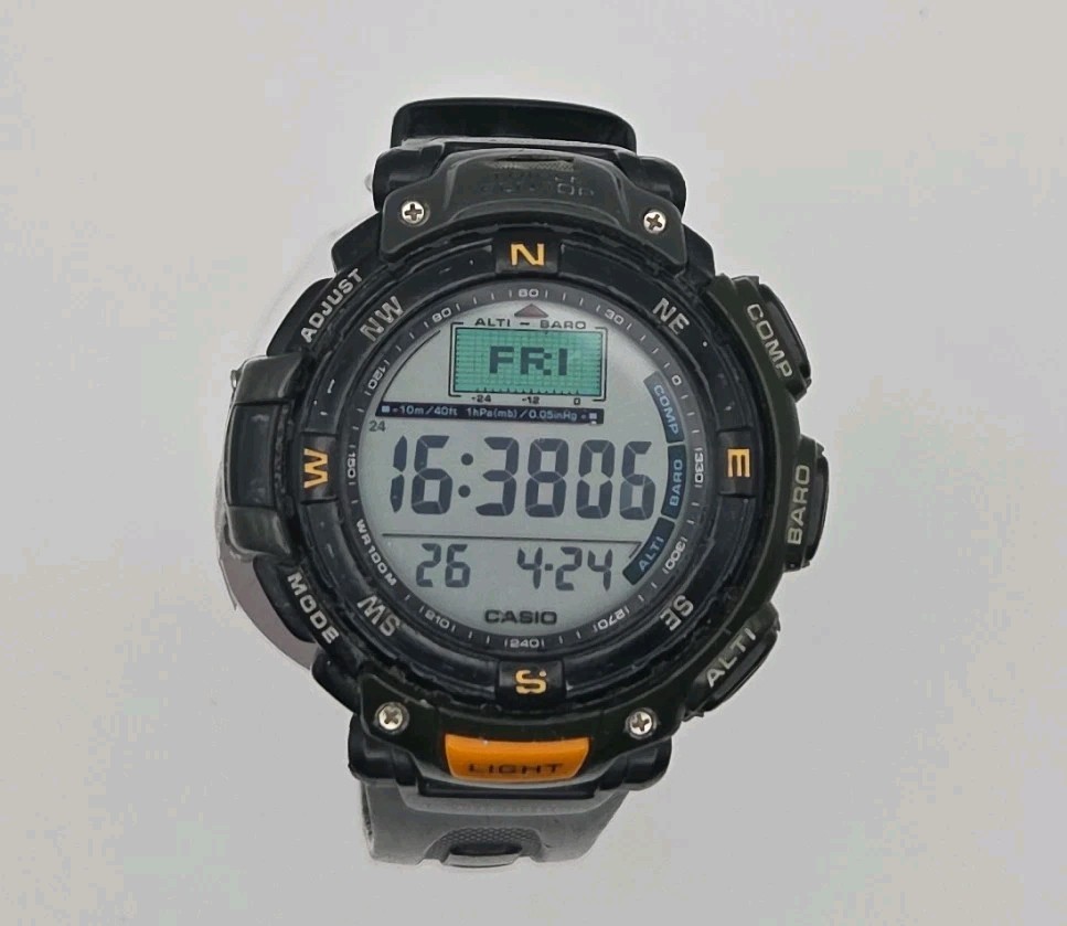 Casio Pathfinder 2271 PAG-40 53mm Compass Altimeter Baro Watch 4 New Batteries