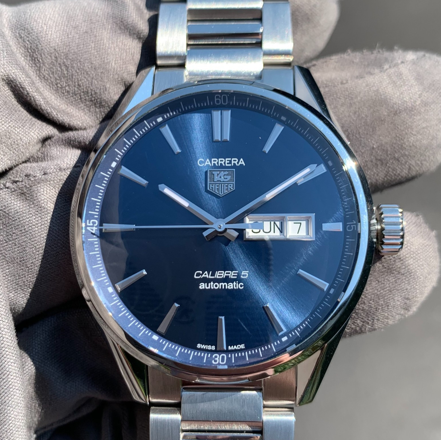 TAG Heuer Carrera WAR201E Blue Dial 41mm Stainless Steel Wristwatch Box & Papers