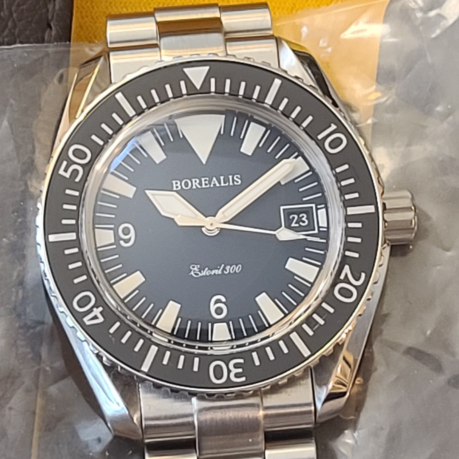 Borealis Estoril Navy Blue White 300m Automatic Diver Watch OG 41mm
