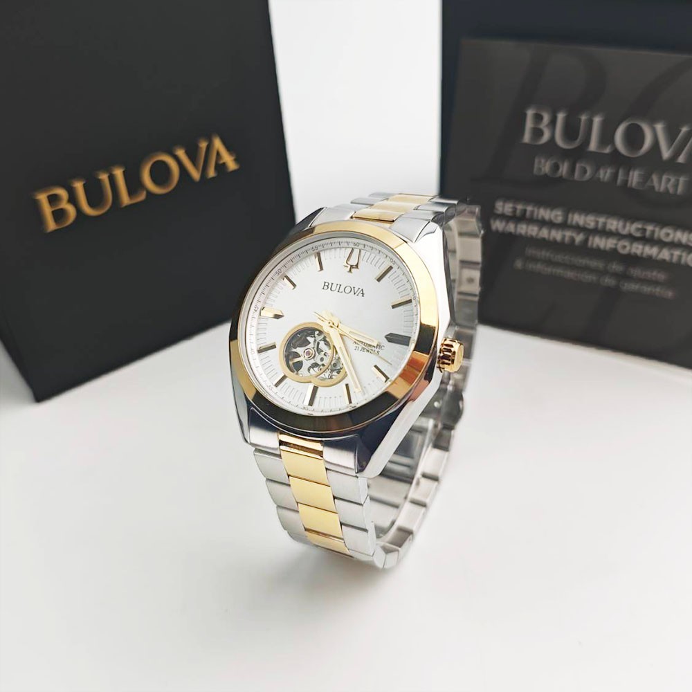 Bulova 98A284 Surveyor Classic Gold Silver Two-Tone Automatic Men’s Watch 42MM