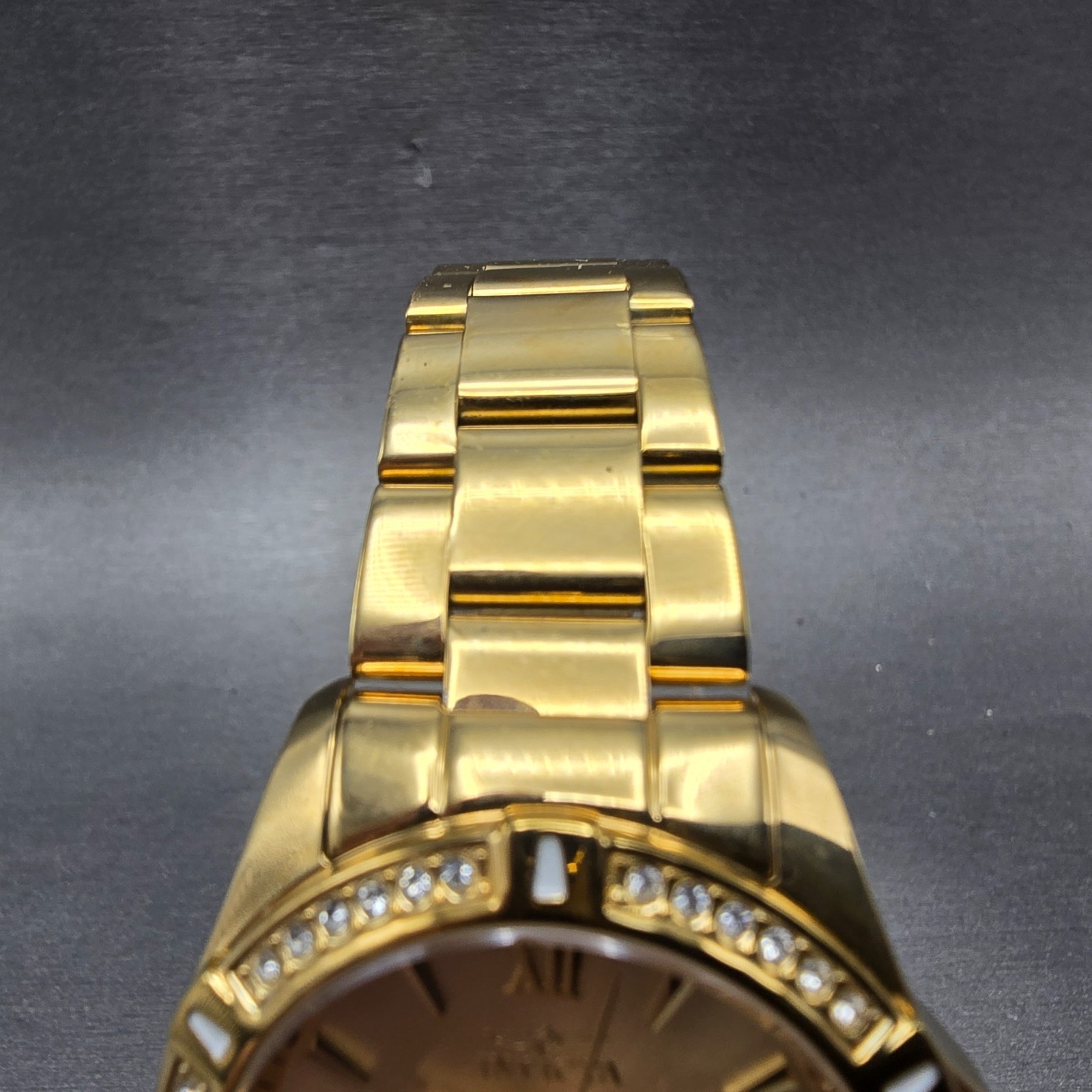 Invicta Angle Heart Watch Women 35mm Champagne Dial Gold Tone 21384 New Battery