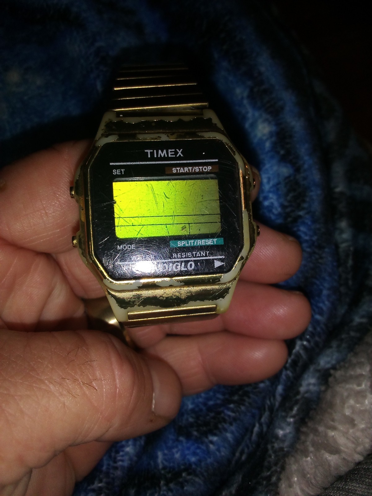 Supreme TIMEX Digital Watch INDIGLO Gold TW2U03300 Metal Case Comfort Fit Bold