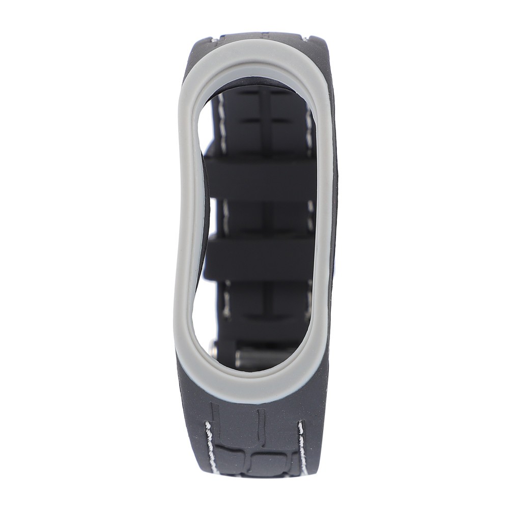 1Pcs Reusable Silicone Bracelet Band Strap Grey with Double Row Metal Buckle