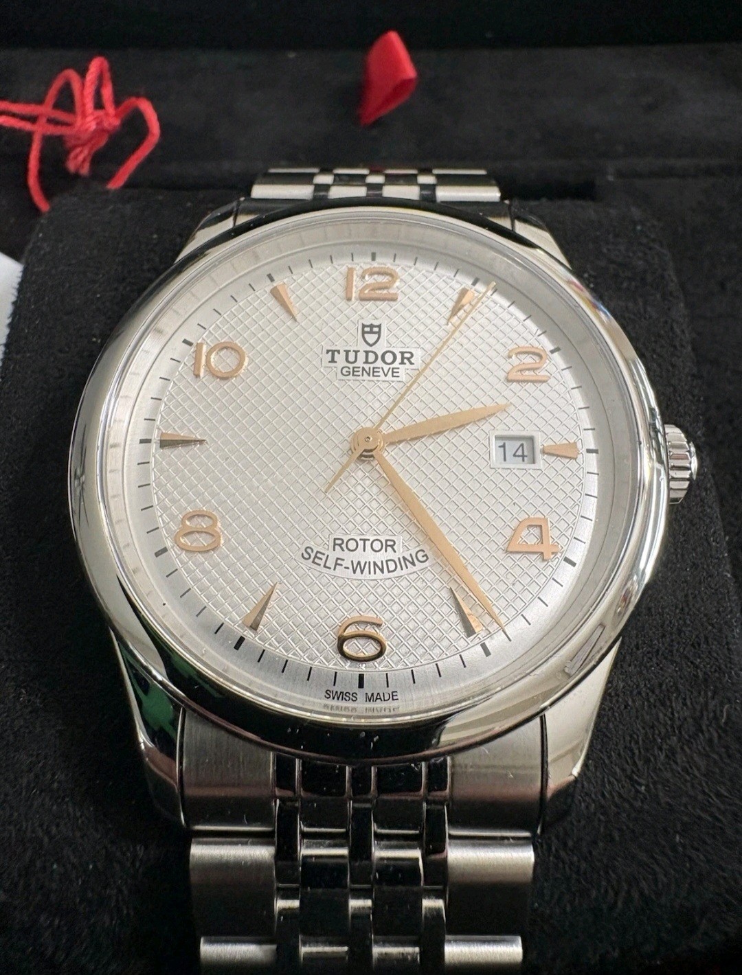 Tudor 1926 41mm Automatic Unworn Full Set Silver Waffle Dial Steel Watch 91650