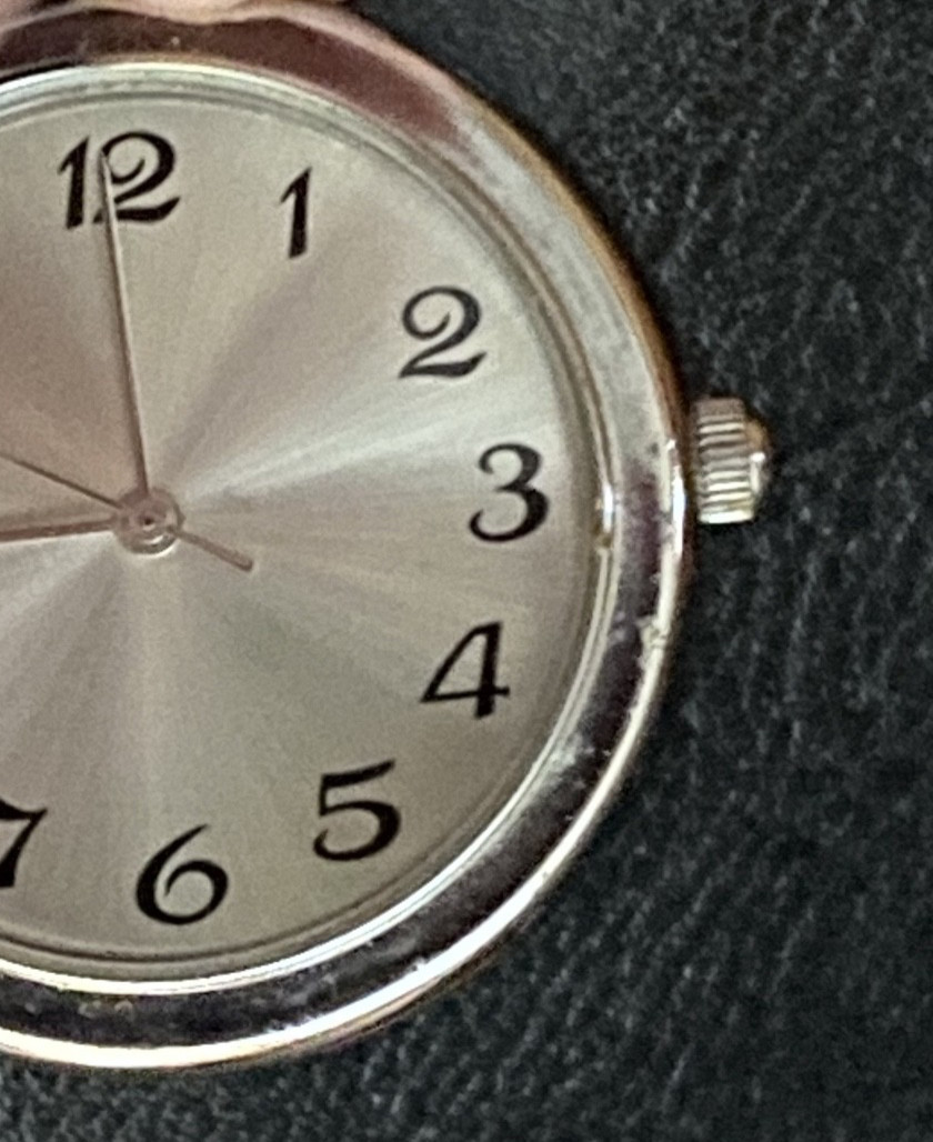 Monogram Flip Cover Clip-on Watch, Pink & Silvertone – Needs Battery