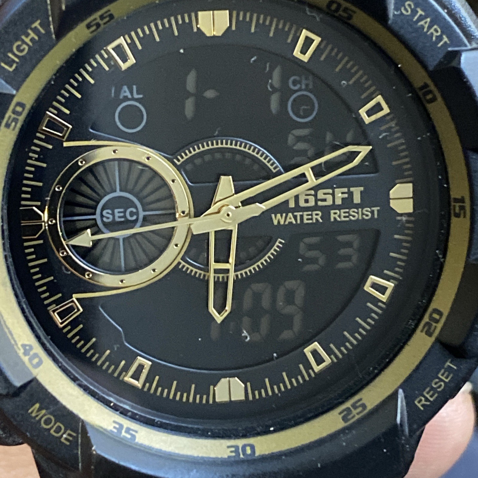 FMD FMDXGE009 v372 Plastic Bezel Quartz Analog +Digital Men’s Watch New Battery