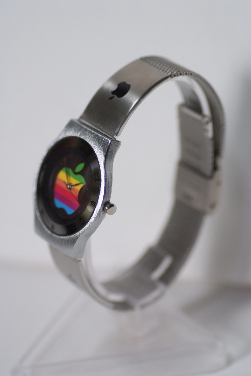 Rare Vintage Apple Stainless Steel Novelty Promo Watch Macintosh Rainbow