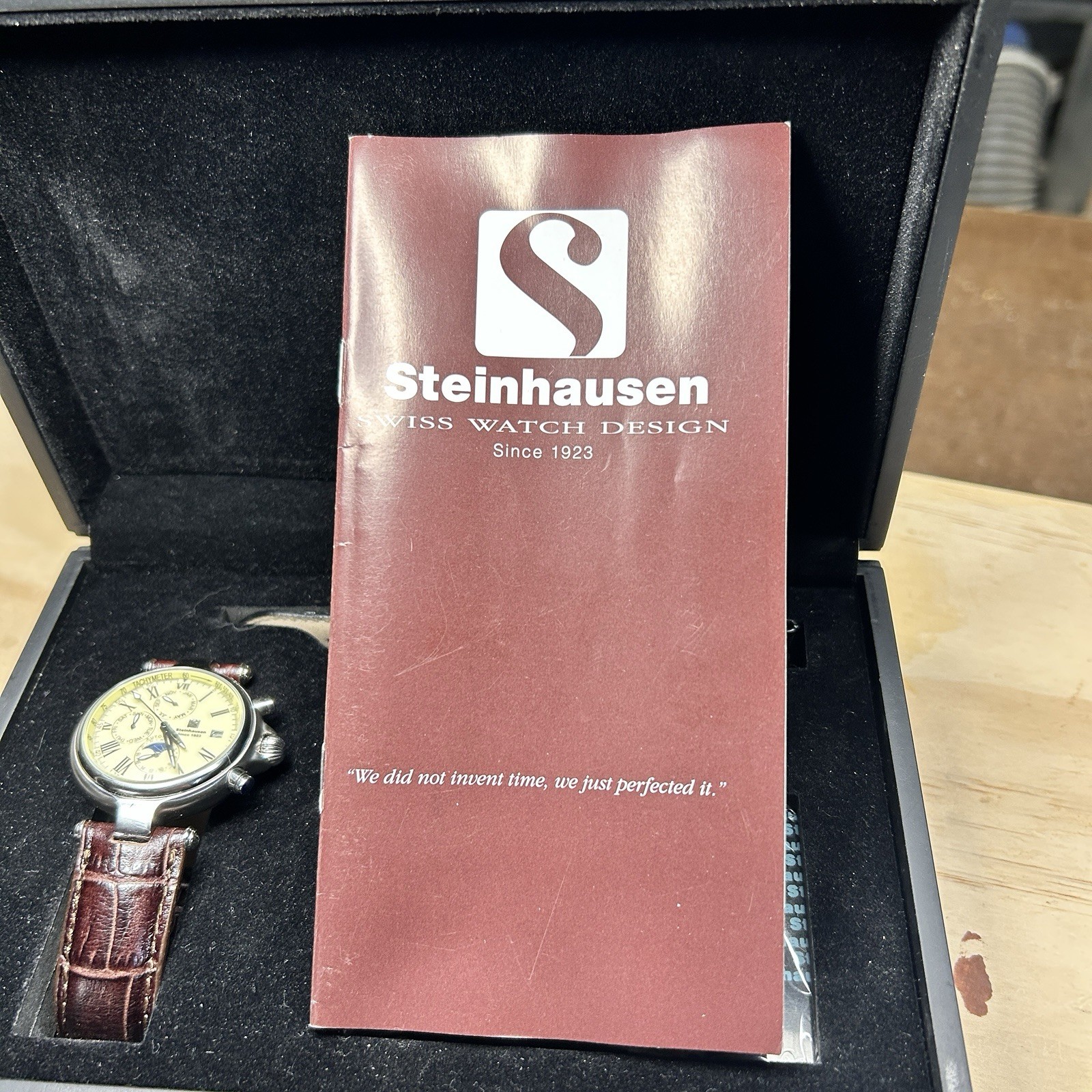 Steinhausen Automatic Moonphase Watch TW381 w/ Bands Box Mens Self Winding