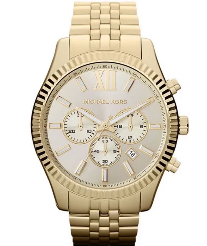 Michael Kors Lexington Chronograph men’s watch in a gold-tone stainless steel