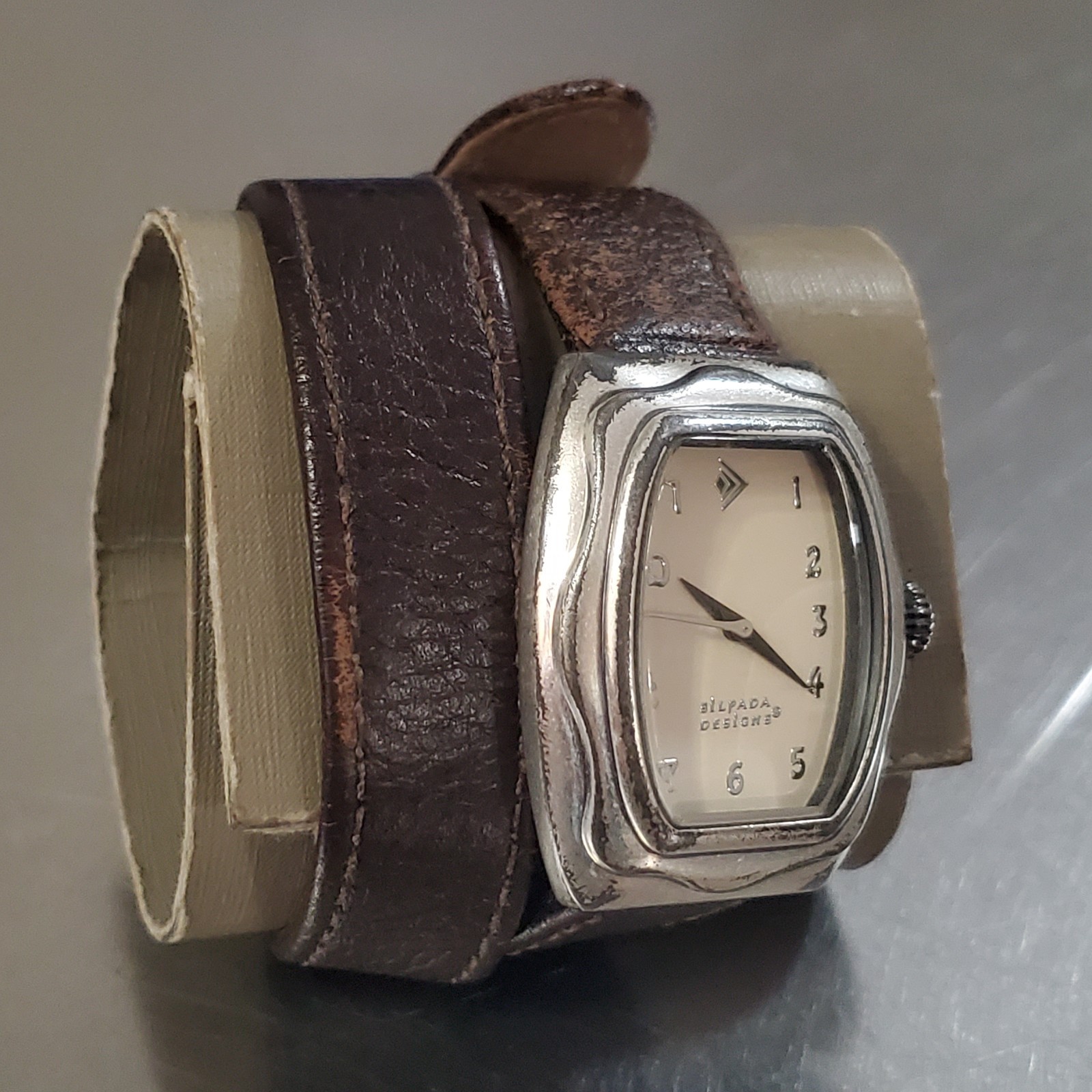 SILPADA DESIGNS Watch Women’s Vintage Analog Brown Leather Wrap-Around Band 30mm